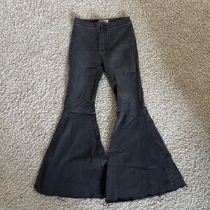 Free People Flare Jeans - Washed Black